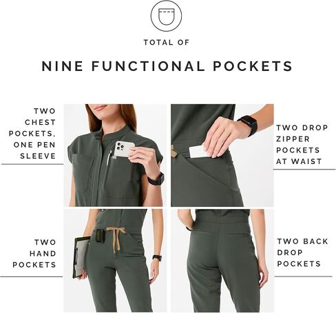 بدلة FIGS النسائية Rafaela Cargo Jogger Scrub - Moss XXS in Kuwait