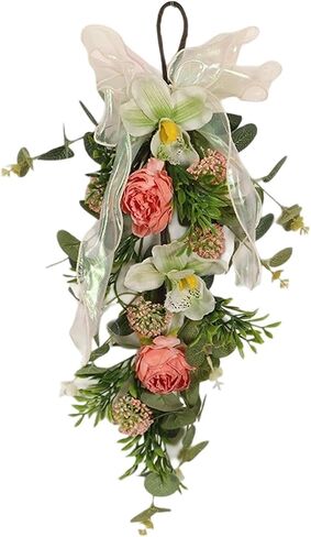 Artificial Floral Swag with Hanging Loop Decoration Spring Wreath Front Door Swag for Birthday Anniversary in Saudi Arabia