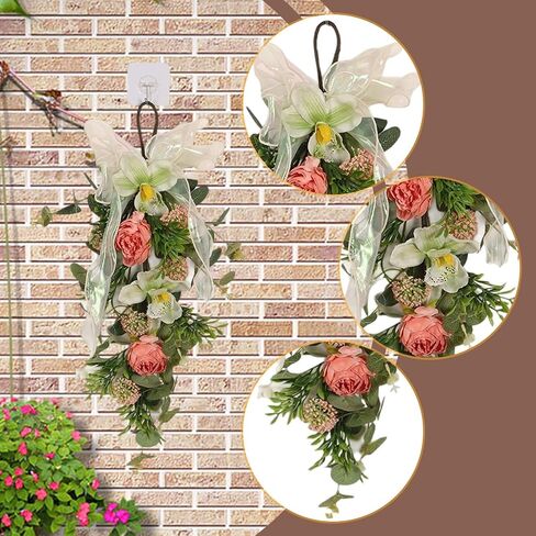 Artificial Floral Swag with Hanging Loop Decoration Spring Wreath Front Door Swag for Birthday Anniversary in Saudi Arabia