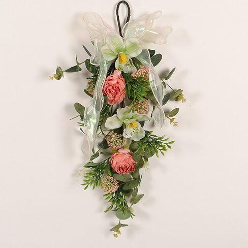 Artificial Floral Swag with Hanging Loop Decoration Spring Wreath Front Door Swag for Birthday Anniversary in Saudi Arabia