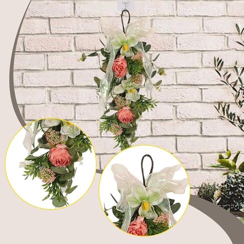 Artificial Floral Swag with Hanging Loop Decoration Spring Wreath Front Door Swag for Birthday Anniversary in Saudi Arabia