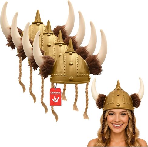 Nicky Bigs Novelties Viking Helmet, Viking Hat, Medieval Helmet, Vikings Hat, Vikings Costume, Barbarian Costume Accessories in Kuwait