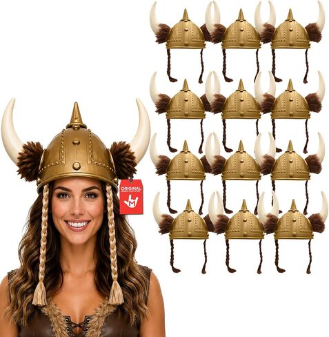 Nicky Bigs Novelties Viking Helmet, Viking Hat, Medieval Helmet, Vikings Hat, Vikings Costume, Barbarian Costume Accessories in Kuwait