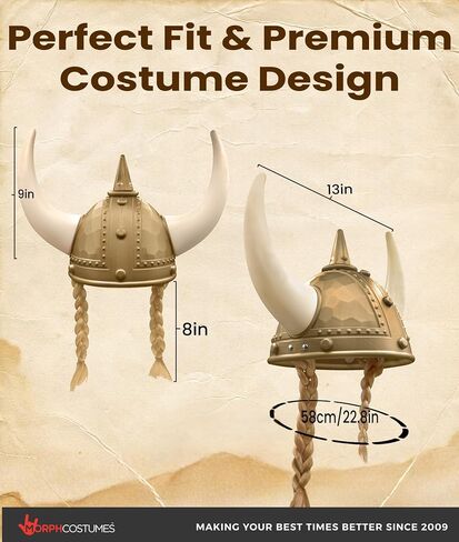 Nicky Bigs Novelties Viking Helmet, Viking Hat, Medieval Helmet, Vikings Hat, Vikings Costume, Barbarian Costume Accessories in Kuwait