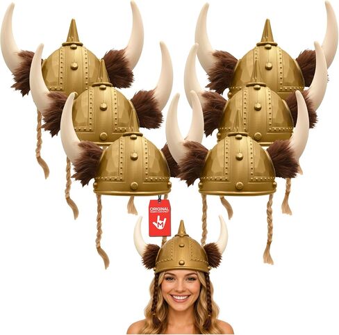 Nicky Bigs Novelties Viking Helmet, Viking Hat, Medieval Helmet, Vikings Hat, Vikings Costume, Barbarian Costume Accessories in Kuwait