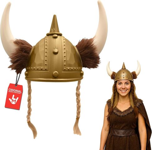 Nicky Bigs Novelties Viking Helmet, Viking Hat, Medieval Helmet, Vikings Hat, Vikings Costume, Barbarian Costume Accessories in Kuwait