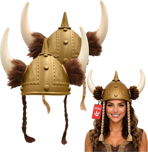 Nicky Bigs Novelties Viking Helmet, Viking Hat, Medieval Helmet, Vikings Hat, Vikings Costume, Barbarian Costume Accessories in Kuwait