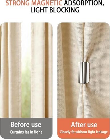 Magnetic Curtain Clips 6-Pair Curtain Magnets Closure Set for Light-Blocking, Minimalist Curtain Clips Suitable for Indoor & Outdoor Curtains in Saudi Arabia