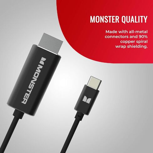 Monster Classic 1.6ft / 0.5m USB C to HDMI Adapter (4k 30Hz) in Saudi Arabia