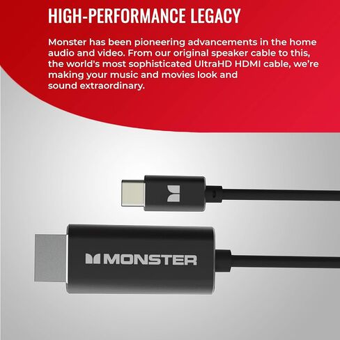 Monster Classic 1.6ft / 0.5m USB C to HDMI Adapter (4k 30Hz) in Saudi Arabia