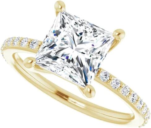 1-3 CT Moissanite Solitaire Engagement Ring 925 Silver, 10K/14K/18K Solid Gold | Christmas Gifts Anniversary Ring for Women | Size 4-12 in Saudi Arabia