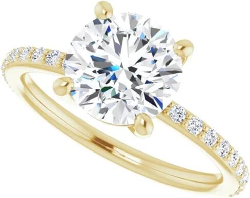 1-3 CT Moissanite Solitaire Engagement Ring 925 Silver, 10K/14K/18K Solid Gold | Christmas Gifts Anniversary Ring for Women | Size 4-12 in Saudi Arabia