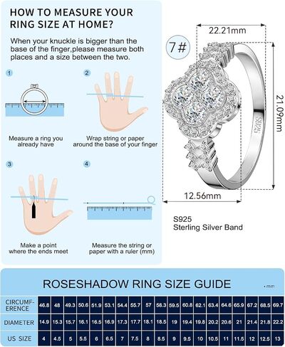 Moissanite Rings for Women Lucky Rings Four Leaf Clover Ring Sterling Silver Promise Engagement Anniversary Bands D Color VVS1 Moissanite Jewelry Lucky Gifts for Her in Saudi Arabia