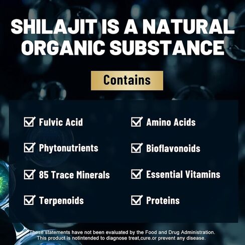 Shilajit Capsules - Premium Shilajit for Men - with Ashwagandha Ginseng and More Fulvic Acid for Men/Women - 120 Capsules in Saudi Arabia
