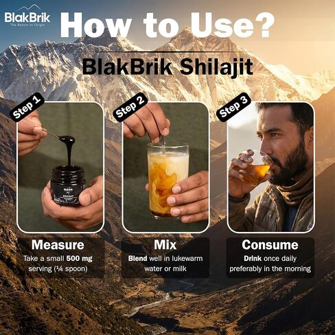 Pure Himalayan Shilajit Resin, High Potency - 77% Fulvic Acid, 80+ Trace Minerals, Supports Energy Boost & Immune Support, Lab Tested for Purity, Pack of 1, 60 Servings of 500 mg in Saudi Arabia