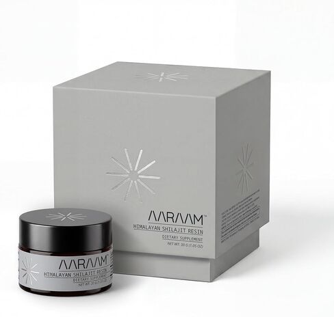 AARAAM Himalayan Shilajit Resin, 30g, Raw Shilajit Resin with 75%+ Fulvic Acid and 85+ Trace Minerals, Third-Party Lab Tested in Kuwait
