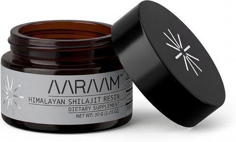 AARAAM Himalayan Shilajit Resin, 30g, Raw Shilajit Resin with 75%+ Fulvic Acid and 85+ Trace Minerals, Third-Party Lab Tested in Kuwait
