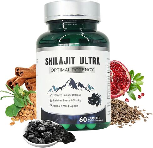 Pure Himalayan Shilajit Capsules for Men & Women – 1,300mg with 50% Fulvic Acid & L-Arginine, Stamina, Energy & Immune Support, Non-GMO, GMP Certified, 60 Capsules in Saudi Arabia