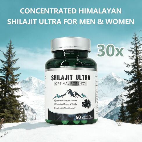 Pure Himalayan Shilajit Capsules for Men & Women – 1,300mg with 50% Fulvic Acid & L-Arginine, Stamina, Energy & Immune Support, Non-GMO, GMP Certified, 60 Capsules in Saudi Arabia