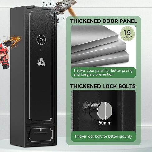 6-7 Gun Safe for Rifles and Pistols with Touch Keypad and Silent Mode, Large Rife Safe for Home, Gun Cabinet with Removable Shelves and Adjustable Gun Slot in Saudi Arabia