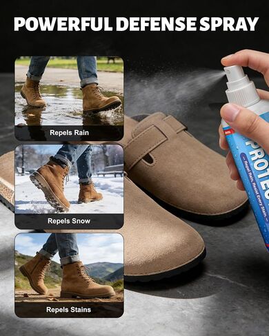 Jevvu Suede Shoe Cleaner Kit, Suede & Nubuck Cleaner with Suede Protector Spray, 4-Sided Brush & Microfiber Cloth in Kuwait