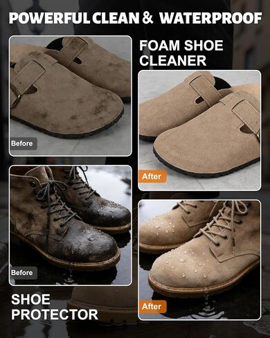 Jevvu Suede Shoe Cleaner Kit, Suede & Nubuck Cleaner with Suede Protector Spray, 4-Sided Brush & Microfiber Cloth in Kuwait