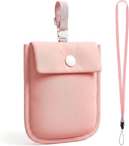Undercover Bra Wallet, Hidden Travel Pouch with Adjustable Elastic Strap, Secret Stash Pocket for Passport, Credit Cards, Money and Valuables (Pink) in Kuwait