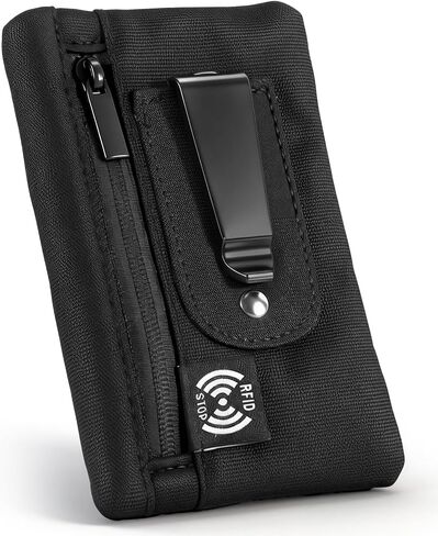 RFID Blocking Clip Stash Pocket, Ultra Thin Anti-Theft Travel Pouch, Compact Hidden Travel Belt Wallet for Cards & Cash Pickpocket Hidden Clips Stash Credit Card Holder for Everyday Carry Traveling in Kuwait