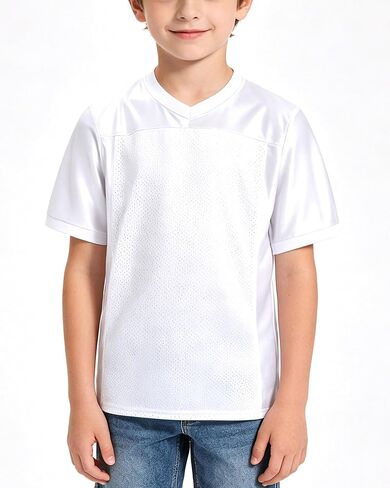 Dolpind Youth Blank Football Jersey,Football Jerseys for Kids Athletic Practice Jersey Hip Hop Mesh Plain Jerseys Shirt in Saudi Arabia