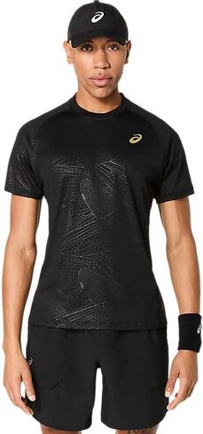 ASICS Men's Match Short Sleeve TOP Night Energy Tennis Apparel in Kuwait
