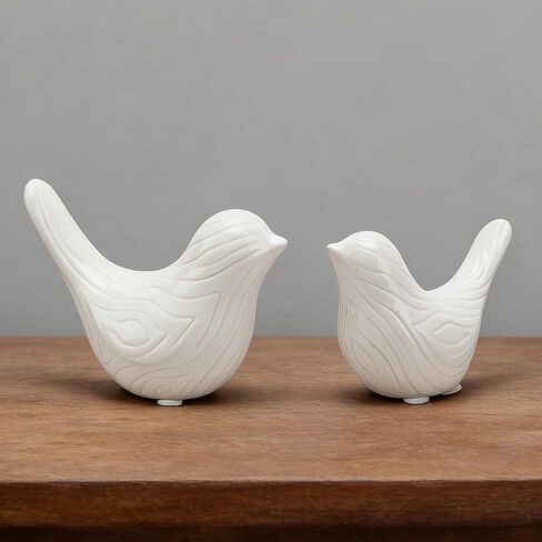 2PCS Small Birds Statues, Modern Home Decor Bird Sculptures, Animal Figurines Decorative Ornaments for Living Room, Bedroom, Office Desktop, Bookshelf, Coffee Table, Cabinets, Gifts for Bird Lovers in Saudi Arabia