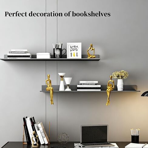 Prettidecor Gold Home Decor Thinker Statue Accents, Set of 3 Thinker Sculptures Office Decor Modern Abstract Resin Decoration on Shelf Table Desk for Living Room Office Bedroom (Gold, Large) in Saudi Arabia