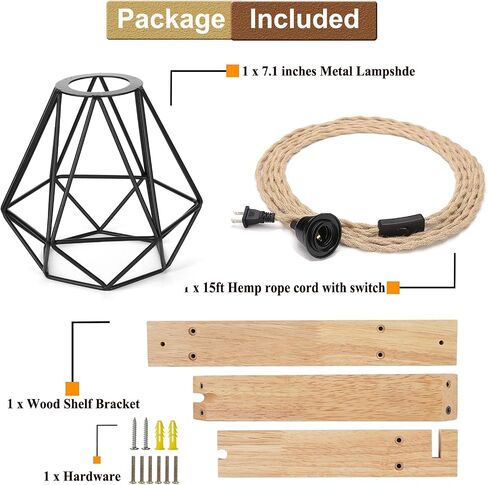 Frideko Wood Plug in Wall Sconces Set of Two, Hanging Lamps that Plug into Wall Outlet, Farmhouse Wall Light Fixtures with 8.21FT On/Off Switch Cord, Indoor Rustic Wall Lamp for Bedroom Living Room in Saudi Arabia
