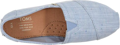 TOMS Kids Girl's Alpargata (Little Kid/Big Kid) Light Bliss Blue Speckled Chambray Dots in Kuwait