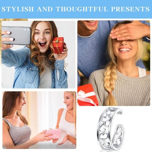 Silver Toe Rings for Women Non Tarnish Adjustable Open Band Toe Ring Summer Beach Toe Rings Foot Jewelry in Saudi Arabia