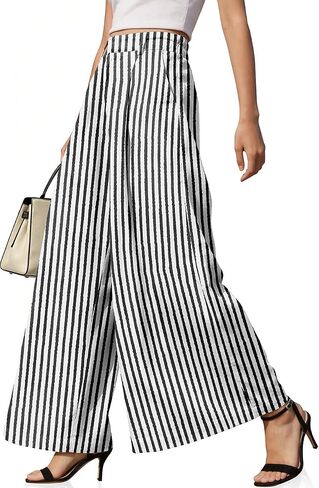 TARSE Women's Linen Palazzo Pants 2026 Wide Leg High Waisted Printed Flowy Pleated Casual Dressy Trousers with Pockets in Kuwait
