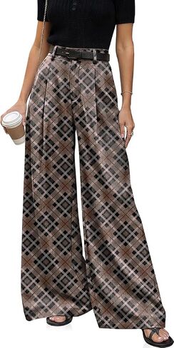 TARSE Women's Linen Palazzo Pants 2026 Wide Leg High Waisted Printed Flowy Pleated Casual Dressy Trousers with Pockets in Kuwait