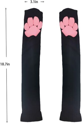VIGUEUR Cat Paw Thigh High Socks, Cute Soft Toe Beans Kitten Claw Pad Design, Black in Kuwait