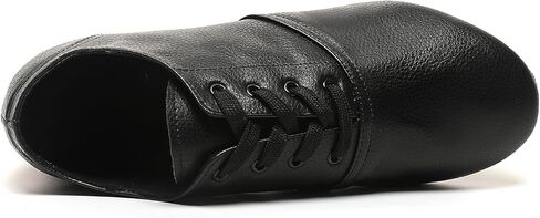Lace Up Jazz Dance Shoes Lether Split Sole Jazz Dance Shoe for Women Adult, Black in Saudi Arabia