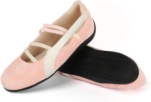 MAVMAX Mary Jane Shoes Ballet Sneakers for Women Casual Sneakers with Elastic Strap Non Slip Women's Ballet Flats with Foam Insole for Comfortable Daily Outgoing Work in Saudi Arabia