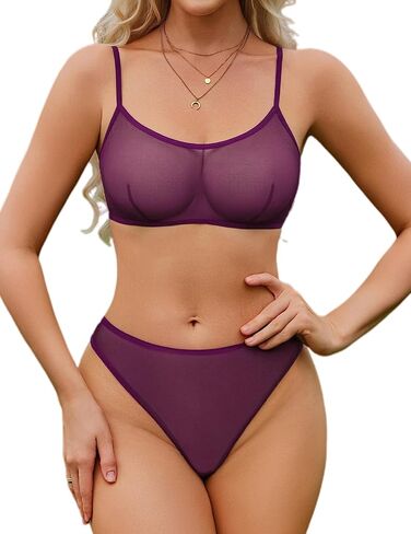 ADOME Mesh Lingerie Sets for Women Sexy Bra and Panty Sets Crisscross Straps Cute Naughty Outfits in Saudi Arabia