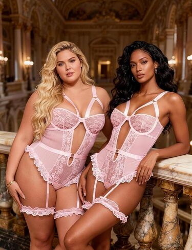 الدانتيل الملابس الداخلية تيدي المفاجئة المنشعب كشكش ارتداءها مثير بيبي دول Underwire مع العصابات الفخذ قطعة واحدة Nightie in Kuwait
