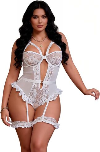 الدانتيل الملابس الداخلية تيدي المفاجئة المنشعب كشكش ارتداءها مثير بيبي دول Underwire مع العصابات الفخذ قطعة واحدة Nightie in Kuwait