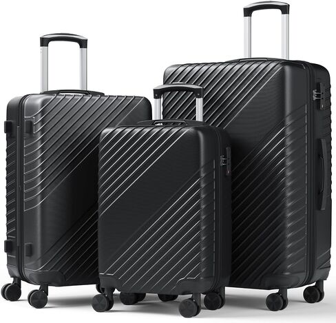 3 Piece Hardshell Luggage Sets - Expandable Lightweight Durable Suitcase Set (20", 24", 28"), 3 Pcs Hard Shell Checked Travel Luggage Sets with TSA Lock, 360° Spinner Wheels (Green) in Saudi Arabia