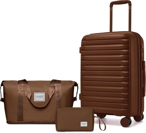 LARVENDER Luggage Sets 3 Piece, Expandable Hardside PP Carry On Luggage Suitcase with 360° Spinner Wheels TSA Lock Suitcase Set for Women Men, Lavender in Saudi Arabia