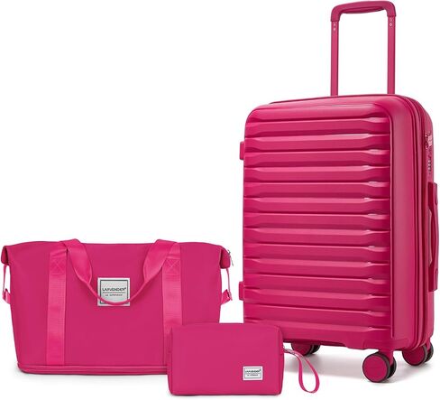LARVENDER Luggage Sets 3 Piece, Expandable Hardside PP Carry On Luggage Suitcase with 360° Spinner Wheels TSA Lock Suitcase Set for Women Men, Lavender in Saudi Arabia