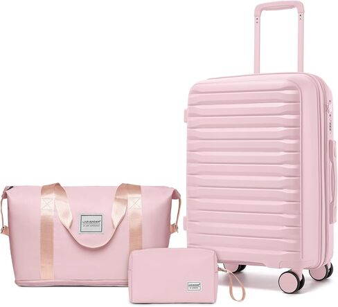 LARVENDER Luggage Sets 3 Piece, Expandable Hardside PP Carry On Luggage Suitcase with 360° Spinner Wheels TSA Lock Suitcase Set for Women Men, Lavender in Saudi Arabia