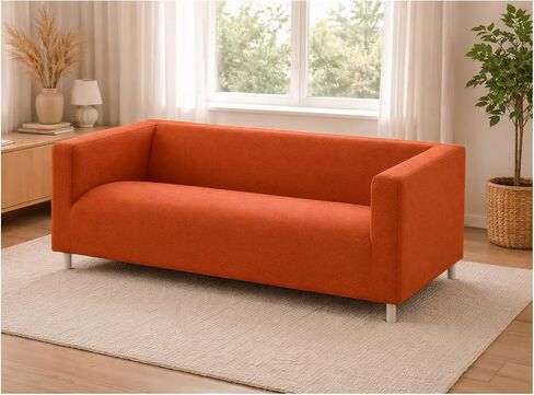 The Beige Klippan Loveseat Cover Replacement is Compatible with IKEA Klippan Loveseat Slipcover, A Sofa Cover Replacement (Faux Leather Brown) in Saudi Arabia