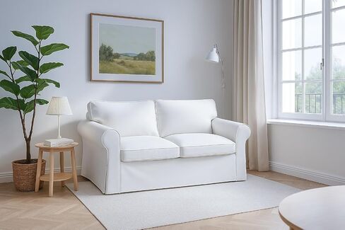 MASTERS OF COVERS UPPLAND Loveseat Cover Replacment Slipcover Made for IKEA UPPLAND Loveseat Slipcover (Not Ektorp)-Not Include Sofa-White in Saudi Arabia