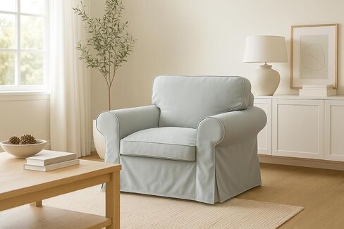 MASTERS OF COVERS UPPLAND Loveseat Cover Replacment Slipcover Made for IKEA UPPLAND Loveseat Slipcover (Not Ektorp)-Not Include Sofa-White in Saudi Arabia